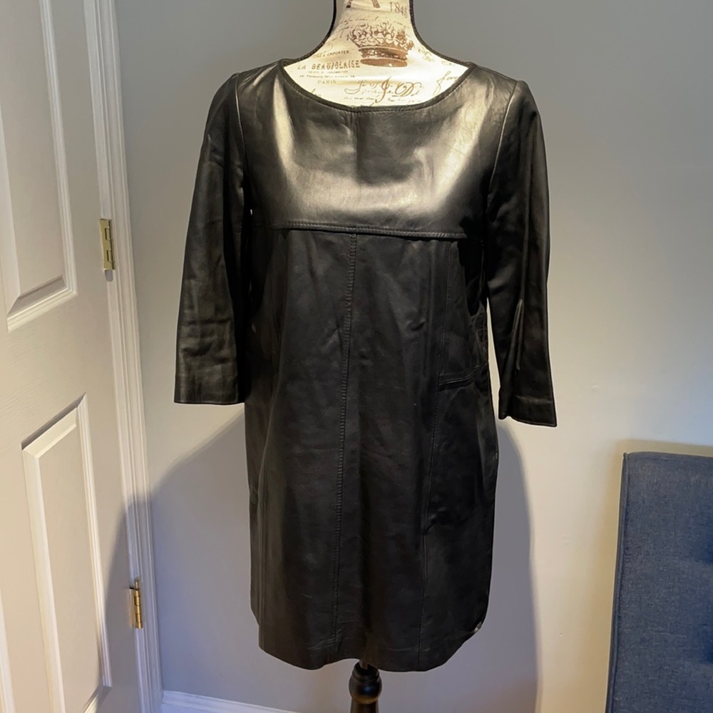 H&M Leather Dress A-Line—Midi—Size Small